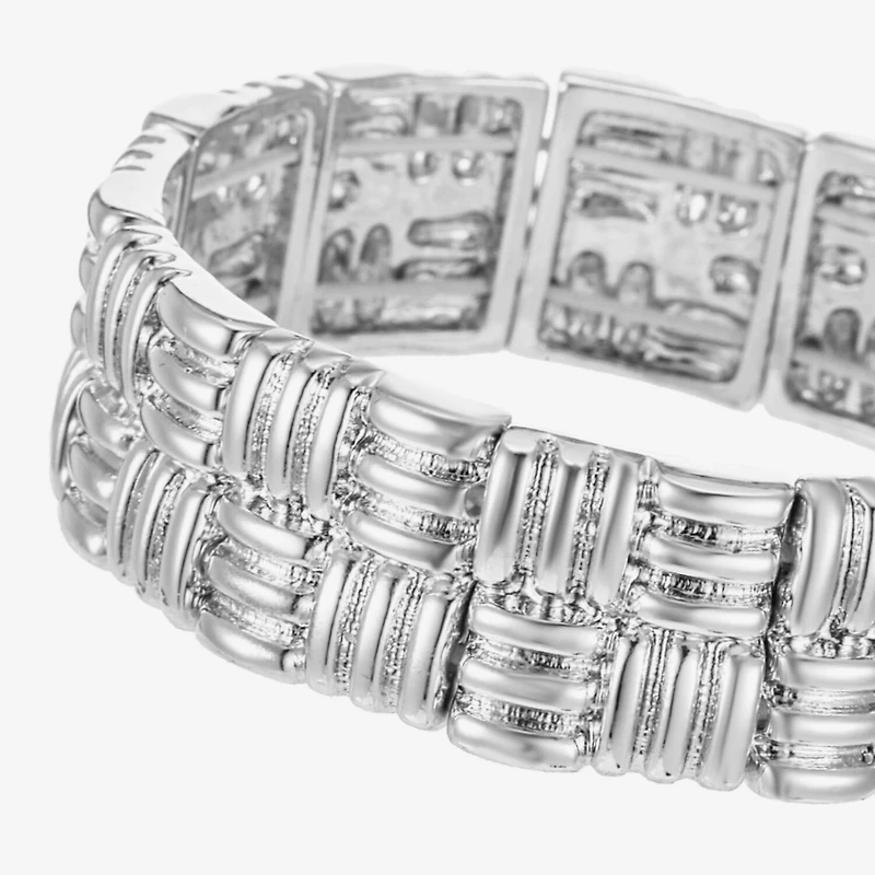 Liz Claiborne Etched Textured Womens Square Stretch Bracelet