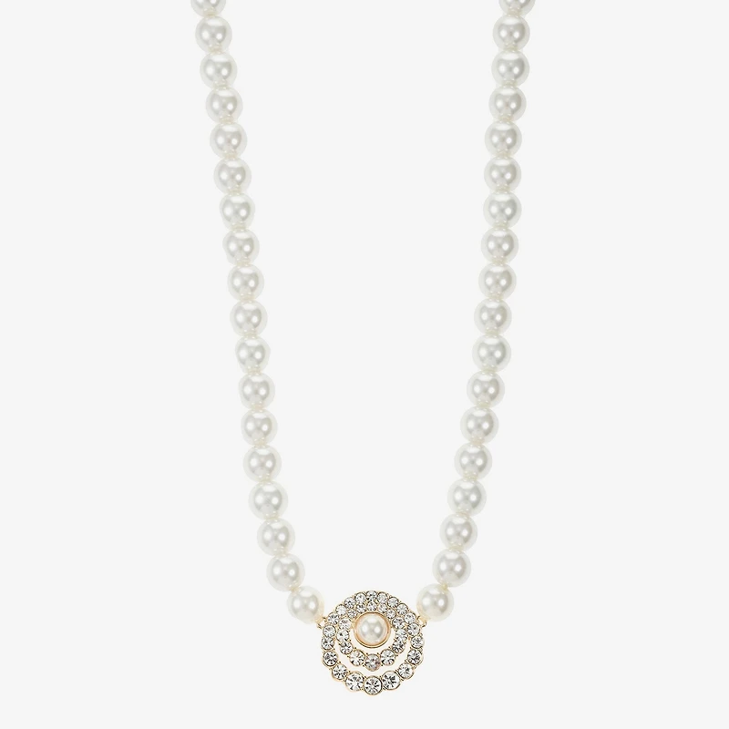 Monet Jewelry Gold Tone Halo Womens 17 Inch Collar Necklace