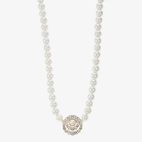 Monet Jewelry Gold Tone Halo Womens 17 Inch Collar Necklace