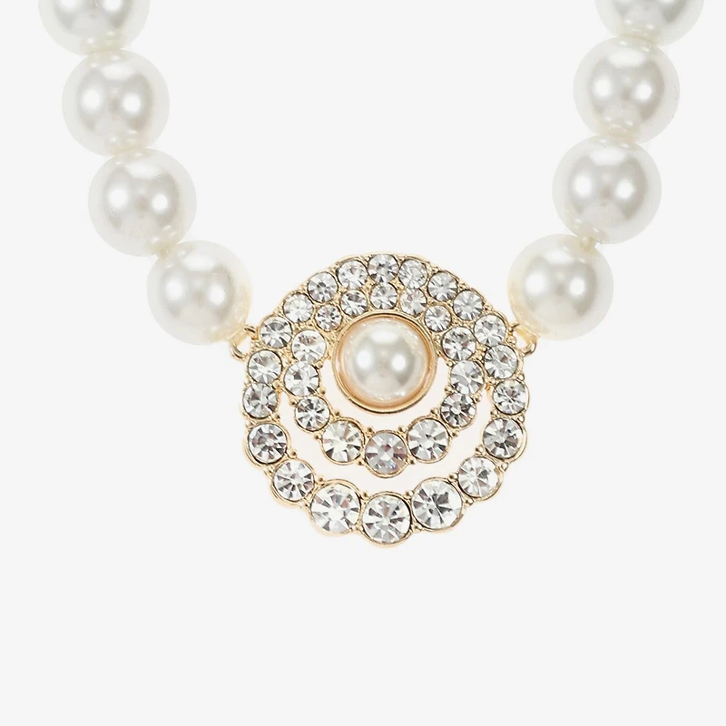 Monet Jewelry Gold Tone Halo Womens 17 Inch Collar Necklace