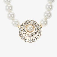 Monet Jewelry Gold Tone Halo Womens 17 Inch Collar Necklace