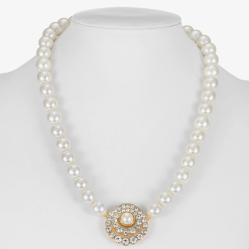 Monet Jewelry Gold Tone Halo Womens 17 Inch Collar Necklace