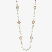 Monet Jewelry Gold Tone Halo Womens Glass 36 Inch Strand Necklace