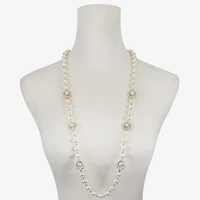 Monet Jewelry Gold Tone Halo Womens Glass 36 Inch Strand Necklace