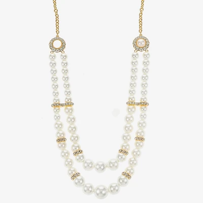 Monet Jewelry Gold Tone Multi Womens Glass 18 Inch Strand Necklace