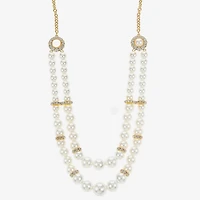 Monet Jewelry Gold Tone Multi Womens Glass 18 Inch Strand Necklace