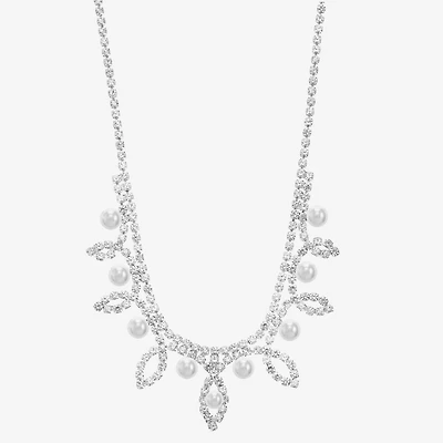 Monet Jewelry Timeless Silver Tone Frontal Womens 16 Inch Collar Necklace