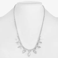 Monet Jewelry Timeless Silver Tone Frontal Womens 16 Inch Collar Necklace