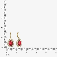 Monet Jewelry Gold Tone Halo Womens Glass Oval Drop Earrings