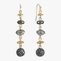 Liz Claiborne Tri Tone Beaded Womens Drop Earrings