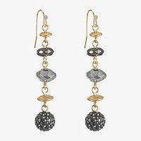 Liz Claiborne Tri Tone Beaded Womens Drop Earrings