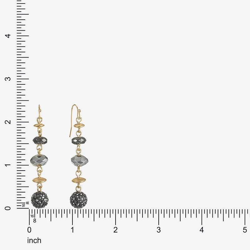 Liz Claiborne Tri Tone Beaded Womens Drop Earrings