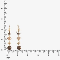 Liz Claiborne Tri Tone Beaded Womens Drop Earrings