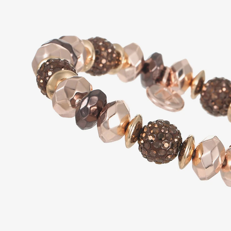 Liz Claiborne Tri Tone Beaded Womens Stretch Bracelet