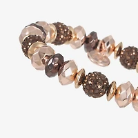 Liz Claiborne Tri Tone Beaded Womens Stretch Bracelet