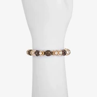 Liz Claiborne Tri Tone Beaded Womens Stretch Bracelet