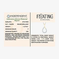 Floating Diamonds (F, Vs2) Womens 1 CT. T.W. Lab Grown White Diamond 14K Gold 18 Inch Pendant Necklace