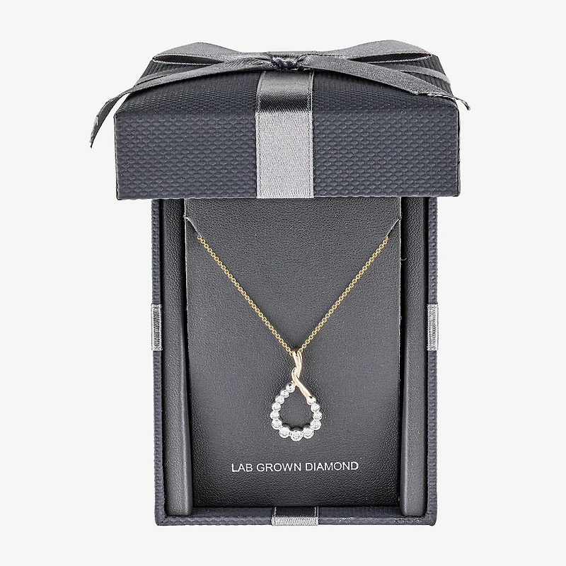 Floating Diamonds (F, Vs2) Womens 1 CT. T.W. Lab Grown White Diamond 14K Gold 18 Inch Pendant Necklace