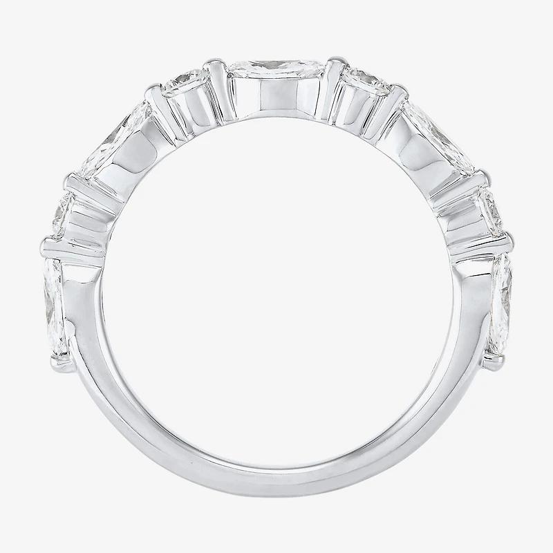 (H-I / Si2) Womens 1 CT. T.W. Lab Grown White Diamond 10K Gold Marquise Wedding Band