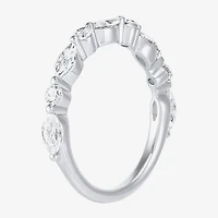 (H-I / Si2) Womens 1 CT. T.W. Lab Grown White Diamond 10K Gold Marquise Wedding Band