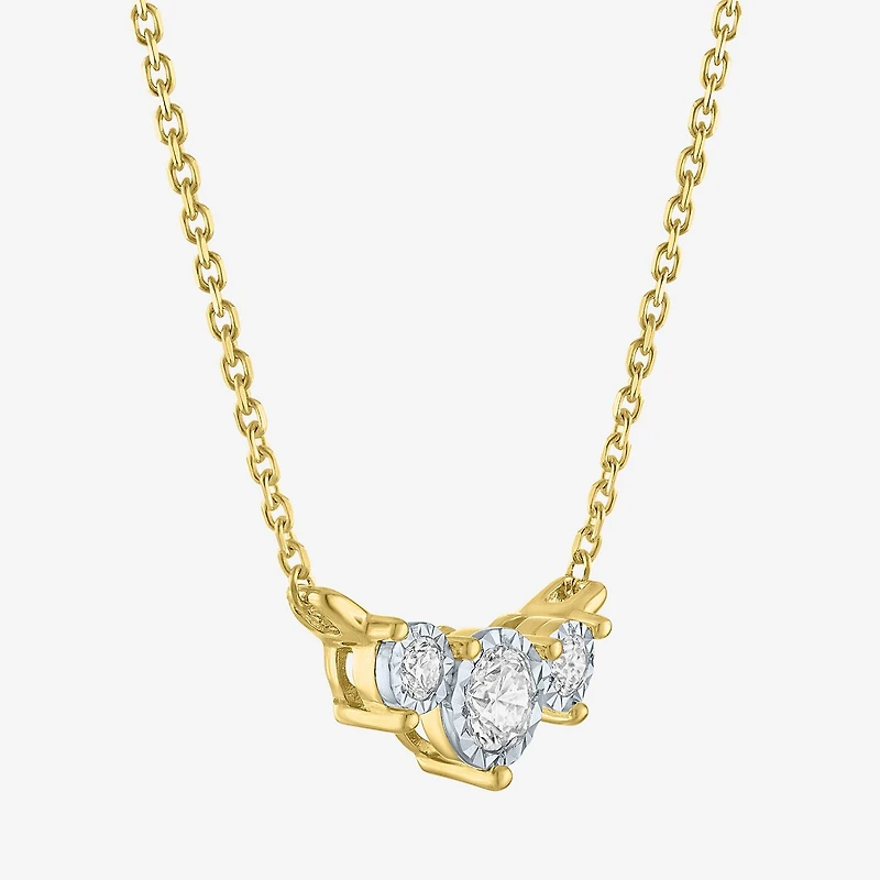 (G-H / Si2-I1) Womens 1/4 CT. T.W. Lab Grown White Diamond 14K Gold Over Silver 18 Inch Pendant Necklace
