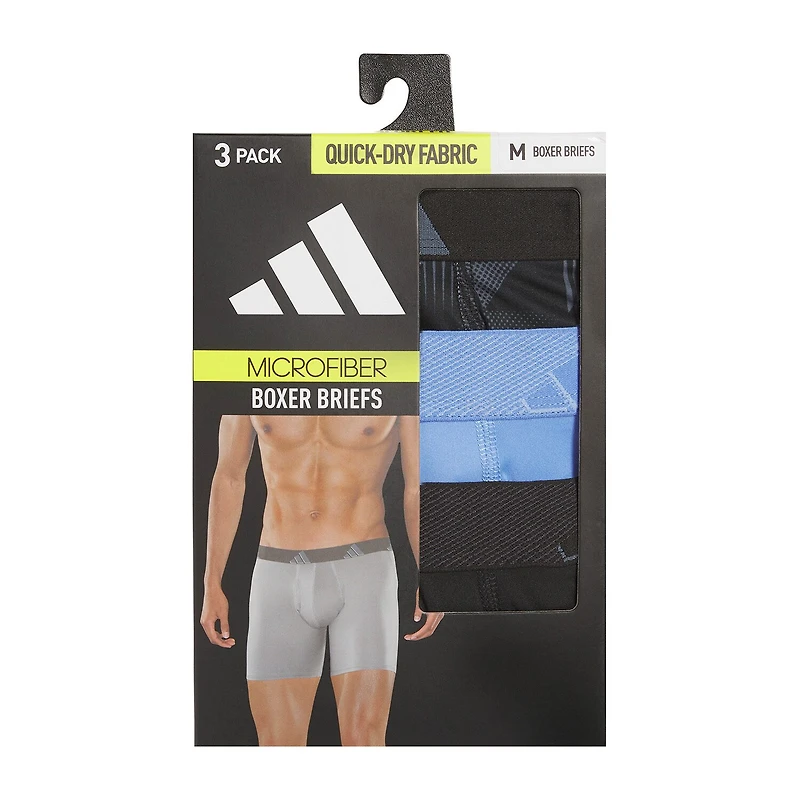 adidas Performance Microfiber Mens 3 Pack Boxer Briefs 5158584