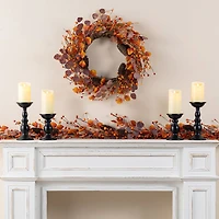 Glitzhome 72"L Fall Eucalyptus Berry Garland Thanksgiving Tabletop Decor