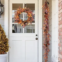 Glitzhome 72"L Fall Eucalyptus Berry Garland Thanksgiving Tabletop Decor