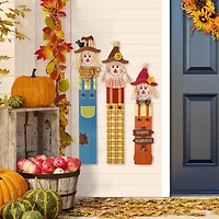Glitzhome 36"H Fall Wood Sacrecrow Family Porch Decor Thanksgiving Porch Sign