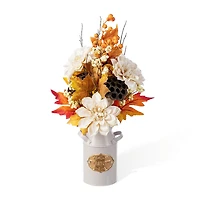 Glitzhome 20"H Fall Lotus, Lotus Pod And Berry Centerpiece Thanksgiving Tabletop Decor