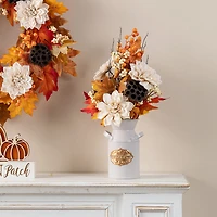 Glitzhome 20"H Fall Lotus, Lotus Pod And Berry Centerpiece Thanksgiving Tabletop Decor