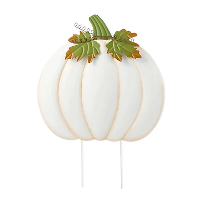 Glitzhome 40"H Fall Oversized Metal Ivory Pumpkin Thanksgiving Yard Art