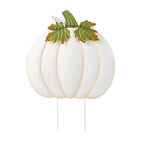 Glitzhome 40"H Fall Oversized Metal Ivory Pumpkin Thanksgiving Yard Art