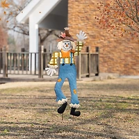 Glitzhome 36"H Fall Metal Scarecrow Thanksgiving Yard Art