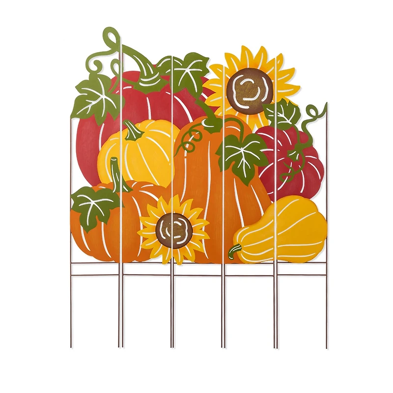 Glitzhome 42"H Fall Metal Pumpkin Patch Combo Thanksgiving Yard Art