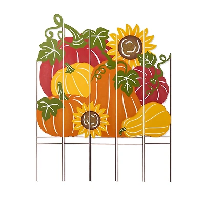 Glitzhome 42"H Fall Metal Pumpkin Patch Combo Thanksgiving Yard Art