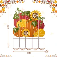 Glitzhome 42"H Fall Metal Pumpkin Patch Combo Thanksgiving Yard Art