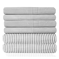 Sweet Home Collection™ Classic Stripes Printed Sheet Set, Deluxe Ultra Soft, Double Brushed Microfiber with Bonus Pillowcases