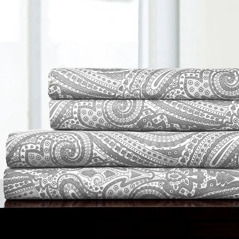 Sweet Home Collection™ Paisley Printed Sheet Set, Double Brushed Microfiber