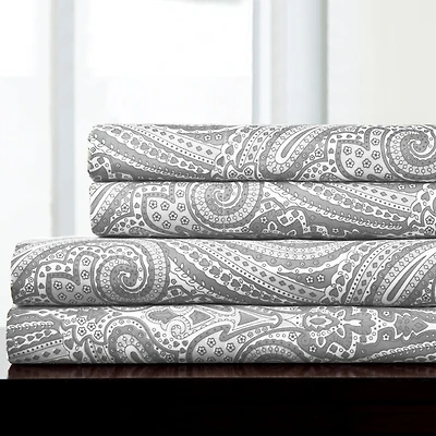 Sweet Home Collection™ Paisley Printed Sheet Set, Double Brushed Microfiber