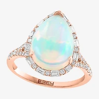 Effy Final Call Womens 3/8 CT. T.W. Diamond &  Genuine White Opal 14K Rose Gold Cocktail Ring