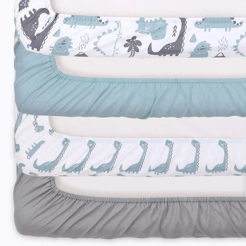 The Peanutshell Dinosaur 4-pc. Crib Sheet