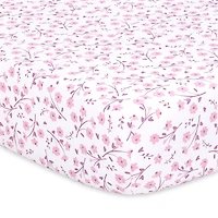 The Peanutshell Purple Floral 4-pc. Crib Sheet