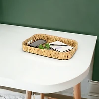 Water Hyacinth Woven Curved Basket Trays - Set of 3