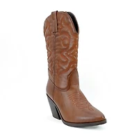 Yoki Womens Gilard Stacked Heel Cowboy Boots