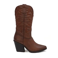 Yoki Womens Gilard Stacked Heel Cowboy Boots