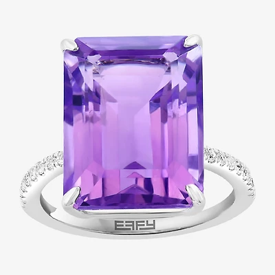 Effy Final Call Womens Genuine Gemstone & White Sapphire Sterling Silver Cocktail Ring