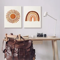 Stupell Industries Orange Sun Patterned Rainbow 2-pc. Wall Art Set