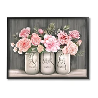 Stupell Industries Blossoming Pink Rose Bouquets Framed Print