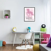Stupell Industries Leave A Little Sparkle Unicorn Framed Print